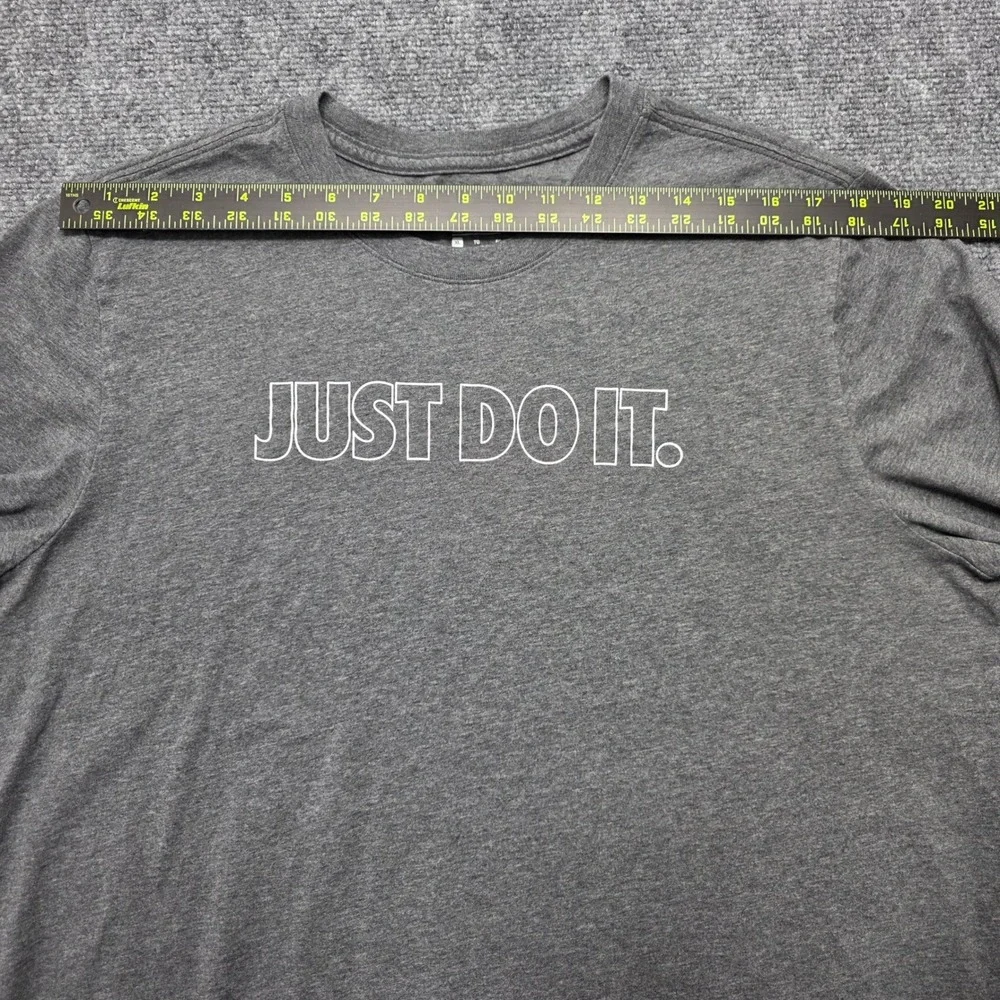 Nike Men's XL‎ Just Do It Long Sleeve Graphic T-Shirt Gray Cotton AR5191-063